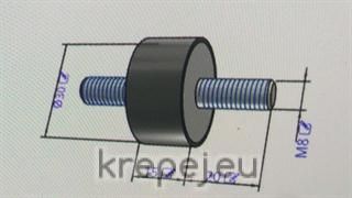 ГУМЕН ТАМПОН Ф26/32 H28ММ ДВЕ ШПИЛКИ M8Х16 ZN