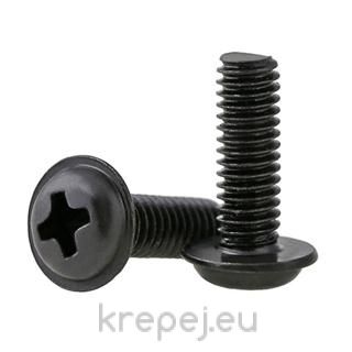 ВИНТ 4X8 DIN967 4.8 БРАВА ШИРОКА ГЛАВА ЧЕРНО BL