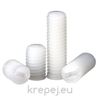 ВИНТ 8X12 DIN551 PA6.6 СТОПОР ШЛИЦ ПОЛИАМ TRANSP