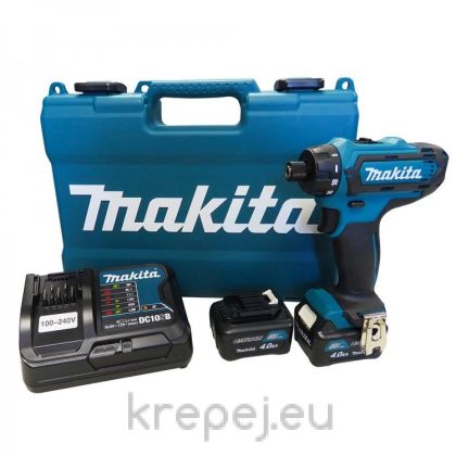 Акумулаторен винтоверт Makita DF031DSME , 10.8 V , 2x4.0 Ah , зарядно и куфар CXT