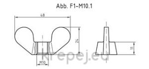 КРИЛЧАТА ГАЙКА M10 DIN315 ЦИНК ZN