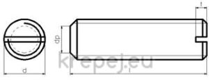ВИНТ СТОПОРЕН 10X40 DIN551/913 14H ПРАВ ШЛИЦ ZN
