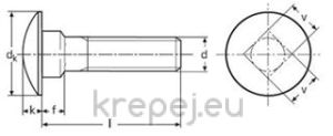 БОЛТ 12Х35 КОЛАРСКИ DIN603 8.8 ЦИНК ZN