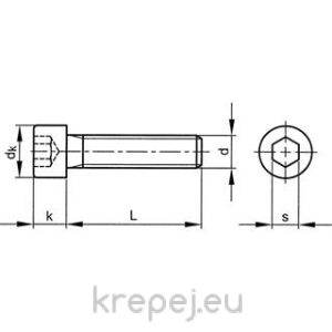 БОЛТ 12Х90 DIN912 8.8 FT ЦЯЛА РЕЗБА ЧЕРЕН BL