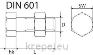 БОЛТ 33Х160 DIN601/931 4.8/5.6/6.8 ЧАСТИЧНА BL