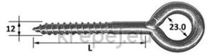 КУКА 12X500 ВИНТ ЗАТВОРЕНА ЗА Ф16 ДЮБЕЛ СКЕЛЕ ZN