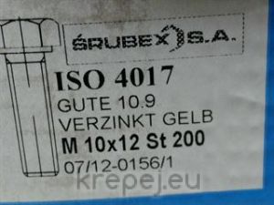 БОЛТ 10Х12 DIN933/4017 10.9 ЦЯЛА РЕЗБА SW16 YZN