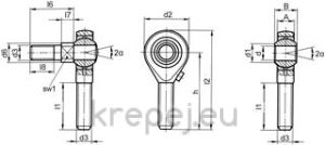 ШАРНИРЕН М6 ISO12240-4K DIN648 НАКРАЙНИК ВЪТРЕШ