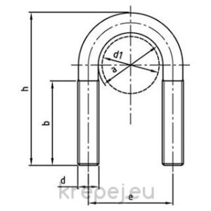U БОЛТ M8 E57ХH70XA52XD44.5MM DIN3570 INOX A4