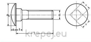 БОЛТ 16Х40 КОЛАРСКИ DIN603 4.8 ЦИНК ZN