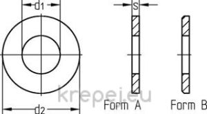 ШАЙБА M10 10.5Х15Х4.0 КАТО DIN522A И DIN988 BL