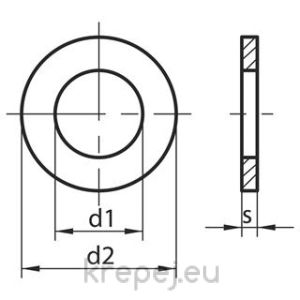 ПАС ШАЙБА DIN988 6X12X0.5 ММ ST ПРЕЦИЗНИ BL