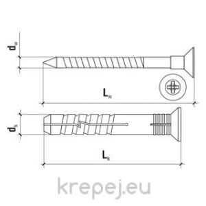 SMN0680 ПД 6Х80 СИВИ НАЙЛОН ФРЕЗЕНК WKRET-MET