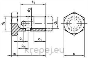 БОЛТ М12Х1.5 X24 DIN7643 SW17 Ф8 ХОЛЕНДРОВ ZN