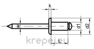 ПОПНИТ 2.4Х6 DIN7337/15983 INOX A2/A2 НЕРЪЖДАЕМ