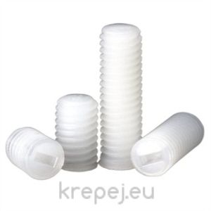 ВИНТ 8X12 DIN551 PA6.6 СТОПОР ШЛИЦ ПОЛИАМ TRANSP
