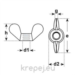 ГАЙКА M6 DIN315 КРИЛЧАТА PA 6.6 ПОЛИАМИД TRANSP