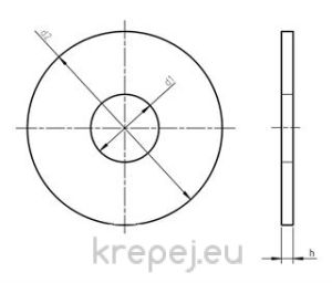 ШАЙБА M5 Ф5.5Х18X2.0 DIN440R HV100 ШИРОКОПОЛА BL