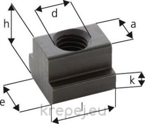 ГАЙКА М16Х18 L56 DIN508 10.9 КВАД.T-КАНА LONG BL