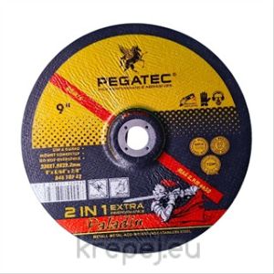 ДИСК 230Х1.9 АБРАЗИВЕН 2В1 METAL+ INOX PEGATEC