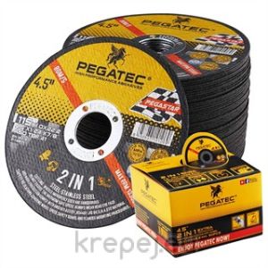ДИСК 230Х1.9 АБРАЗИВЕН 2В1 METAL+ INOX PEGATEC