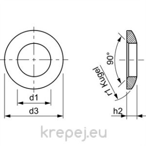 ШАЙБА М48 Ф50Х92Х21 R67 DIN6319C СФЕРИЧНА BL