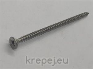 ВИНТ 5.0Х100 ДЪРВО DIN7505 ЦЯЛА РЕЗБА INOX A2