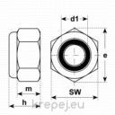 ГАЙКА 14X1.5 DIN985 СТОПОРНА PVC СИТНА INOX A2