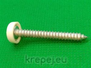 ВИНТ 4.8Х13 DIN7981 PVC КАПАЧКА БЯЛА ЦИНК ZN