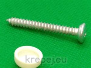 ВИНТ 5.5Х19 DIN7981+ PVC КАПАЧКА БЯЛА ЦИНК ZN