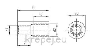 ГАЙКА КРЪГЛА РЕДУЦИРАЩА M10+M16 22Х40 INOX A2