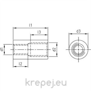ГАЙКА КРЪГЛА РЕДУЦИРАЩА M8+M10Х16Х40 INOX A2